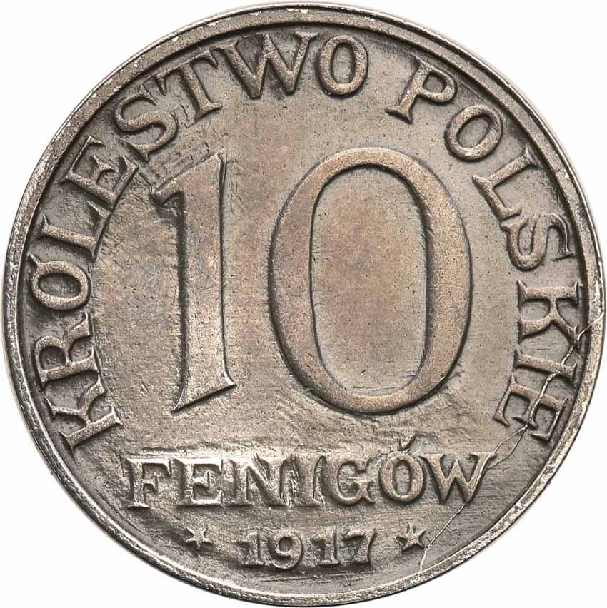 Królestwo Polskie. 10 fenigów 1917 bliżej obrzeża